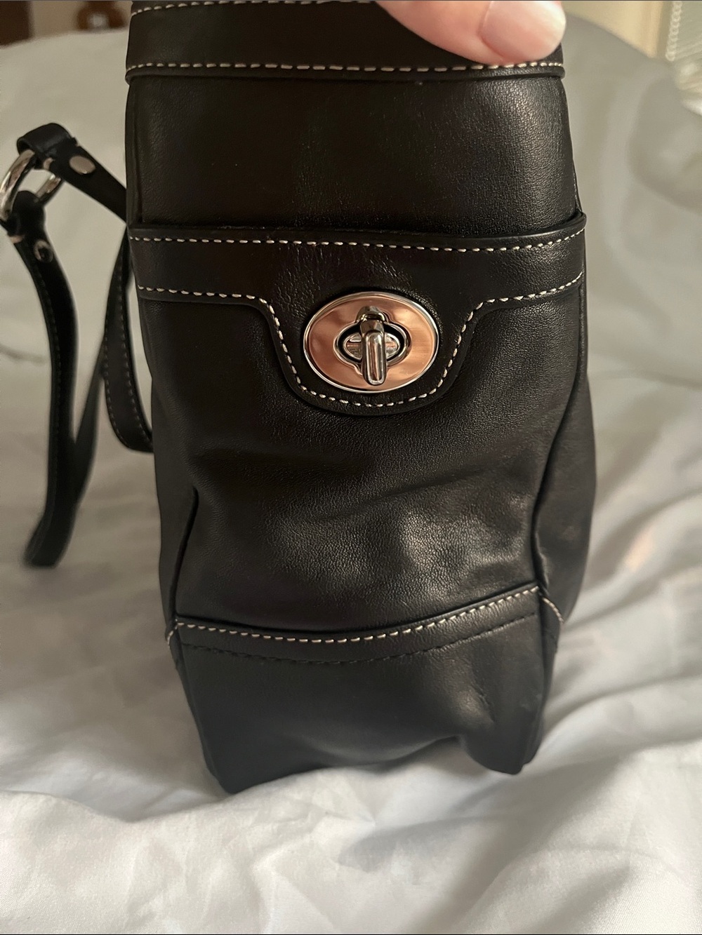 NWT Coach | Black Leather Tote Bag - Picture 10 of 10